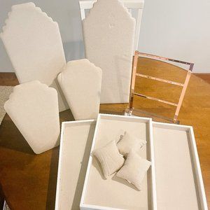 Jewelry Display Lot (Trays, Necklace & Earring Displays, Bracelet Pillows)